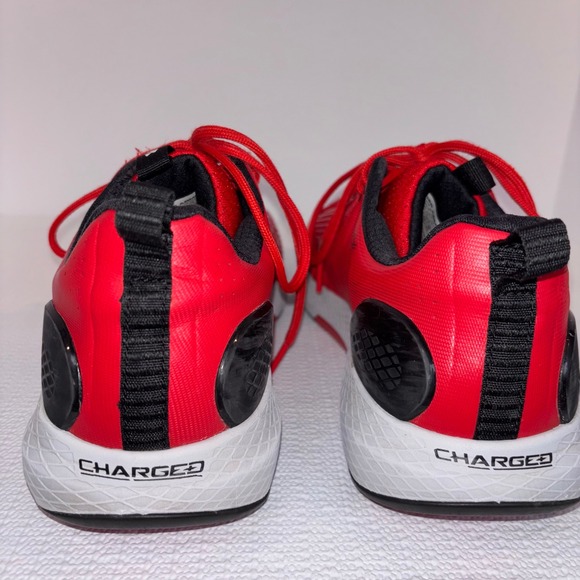 Under Armour Mens Charged RC Running Shoes Sneakers‎ Red Black Athletic Size 12 - Picture 4 of 9